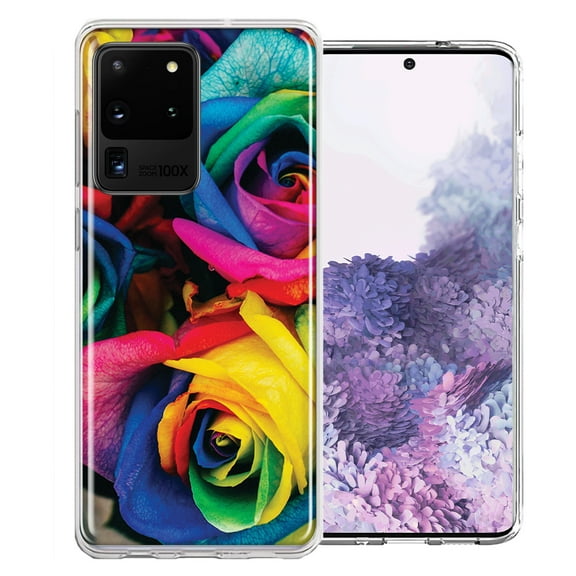 MUNDAZE For Samsung Galaxy S20 Ultra Colorful Roses Design Double Layer Phone Case Cover