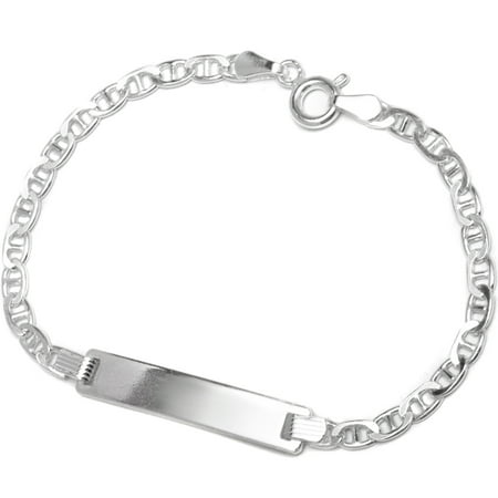 Pori Jewelers 925 Sterling Silver Marina Chain Kid ID Bracelet