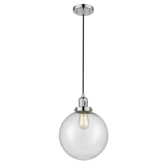 Innovations 201C-PN-G204-10-LED X-Large Beacon 1 Light Mini Pendant part of the Franklin Restoration Collection, Polished Nickel