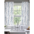 thumbnail image 2 of Navy Blue Grey Botanical Sheer Curtains 63 Inch Length 2 Panels Set Window Treatments, Spring Floral Summer Farmhouse Rod Pocket Semi Curtains for Living Room/Bedroom/Kitchen Décor, 104"W x 63"L, 2 of 7