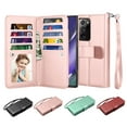 thumbnail image 1 of Galaxy Note 20 Ultra 5G Case Wallet, Njjex Luxury PU Leather Wallet Case Flip Folio Cover TPU Inner Magnetic Stand 9 Card Slots Wrist Strap for Galaxy Note 20 Ultra 5G -Rose Gold, 1 of 5