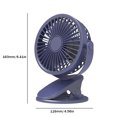 thumbnail image 3 of Mini Clips Fan 360 Rotación Abrazadera Ventilador 3 velocidades Ajustable para oficina (Azul) Ehuebsd Libre de BPA, 3 of 3