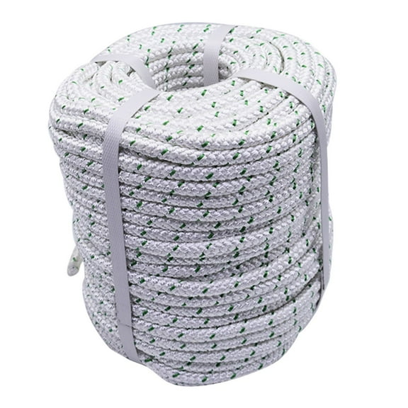 Nylon Pulling Rope, 3/8 Inch x 200 FT Double Braid Polyester Rope, 1500LBS Breaking Strength High Force Polyester Resistant UV Resist for Arborist Gardening Marine