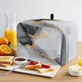 thumbnail image 2 of Toaster Cover 2 Slice, Grey White Marble Dustproof Bakeware Oven Protector with Top Hook, Ink Painting Modern Abstract Waterproof Small Kitchen Appliance Toasters Dust Cover, 11"x6"x8", 2 of 9