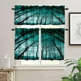 thumbnail image 3 of Gothic Valance Curtain Forest Landscape Woodland Nature Mystic Scenery Rod Pocket Valance Window Treatments Short Curtains for Kitchen Farmhouse Living Room Decor 54x18 Inch + 27x24 Inch X 2, 3 of 5