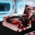 thumbnail image 5 of Erosebridal Dirt Bike Zipper Twin Comforter Sets with Fitted Sheet and 2 Pillowcases, Tire Track Zipper Bedding Set, Red Black, Black Reversible, 5 of 7