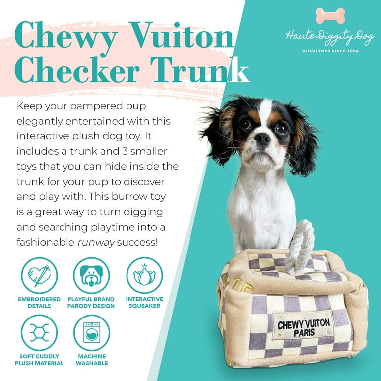 Haute Diggity Dog Chewy Vuiton Checker Collection – Soft Plush Designer Dog  Toys with Squeaker and Fun, Unique, Parody Designs from Safe,  Machine-Washable Materials for All Breeds & Sizes 