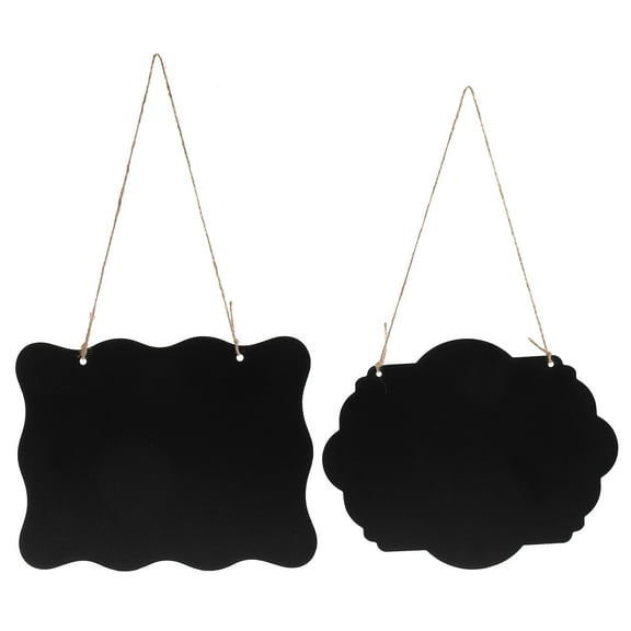 LOLIPPYY Small Chalkboard Sign Hanging Tags Black Wood for Home 2pcs