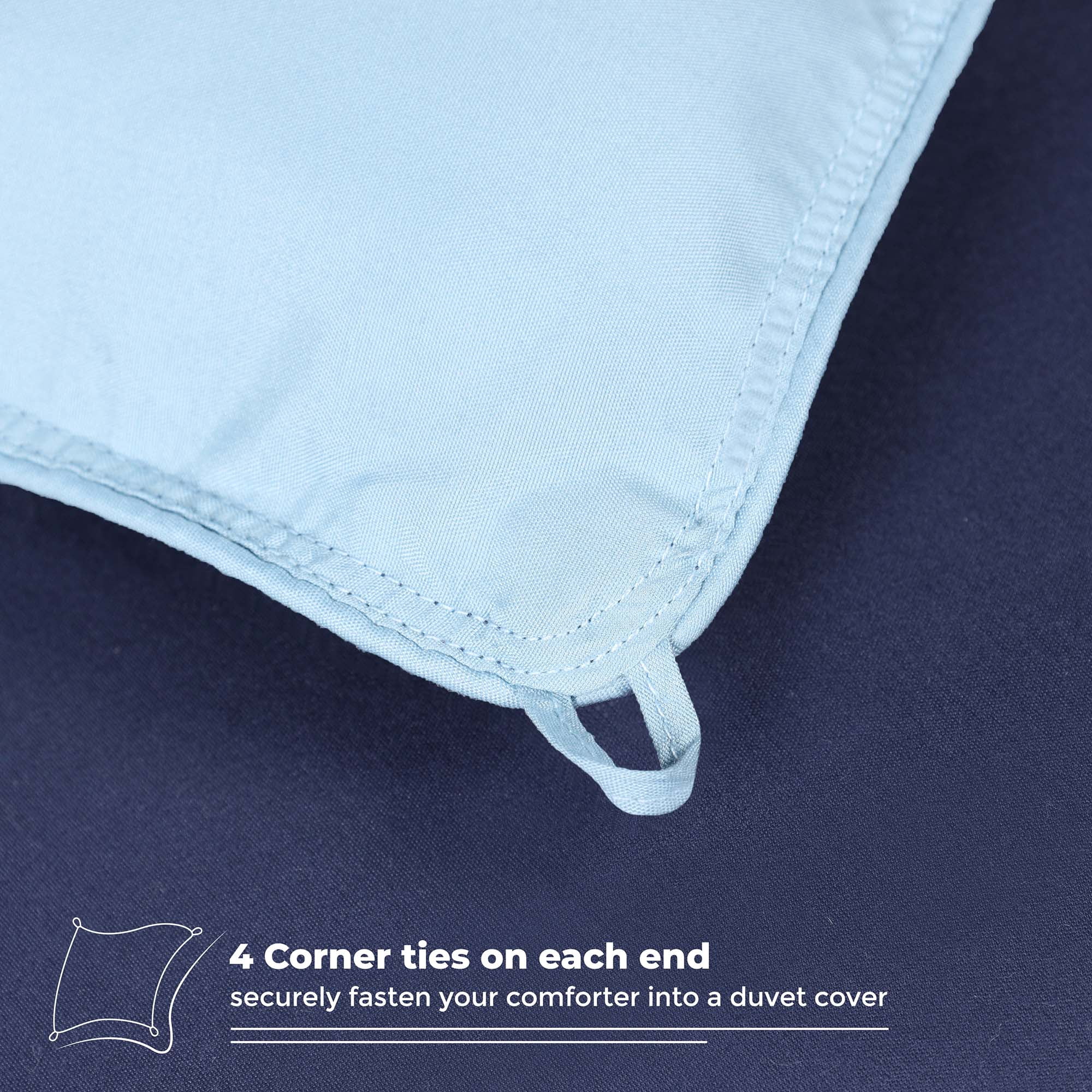 Superior Reversible Down Alternative Comforter, Twin, Navy Blue - Light Blue