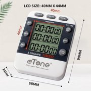 eTone Multi-function 3 Channel Timer Counter Darkroom Developing Countdown Digital Kitchen Cutdown Classroom Timer