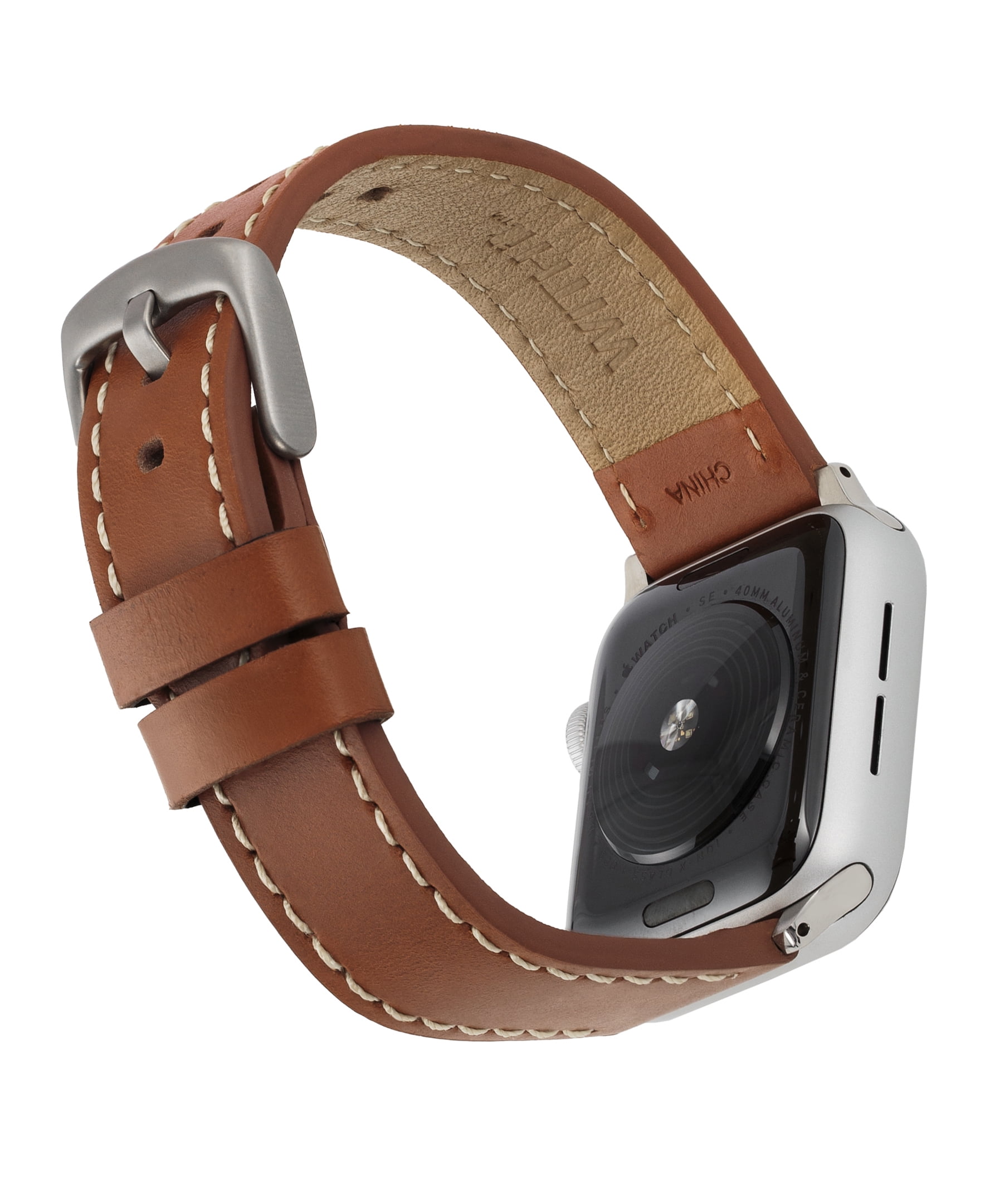Leather 38/40/41mm Apple Watch® Band Brown WITHit for Premium