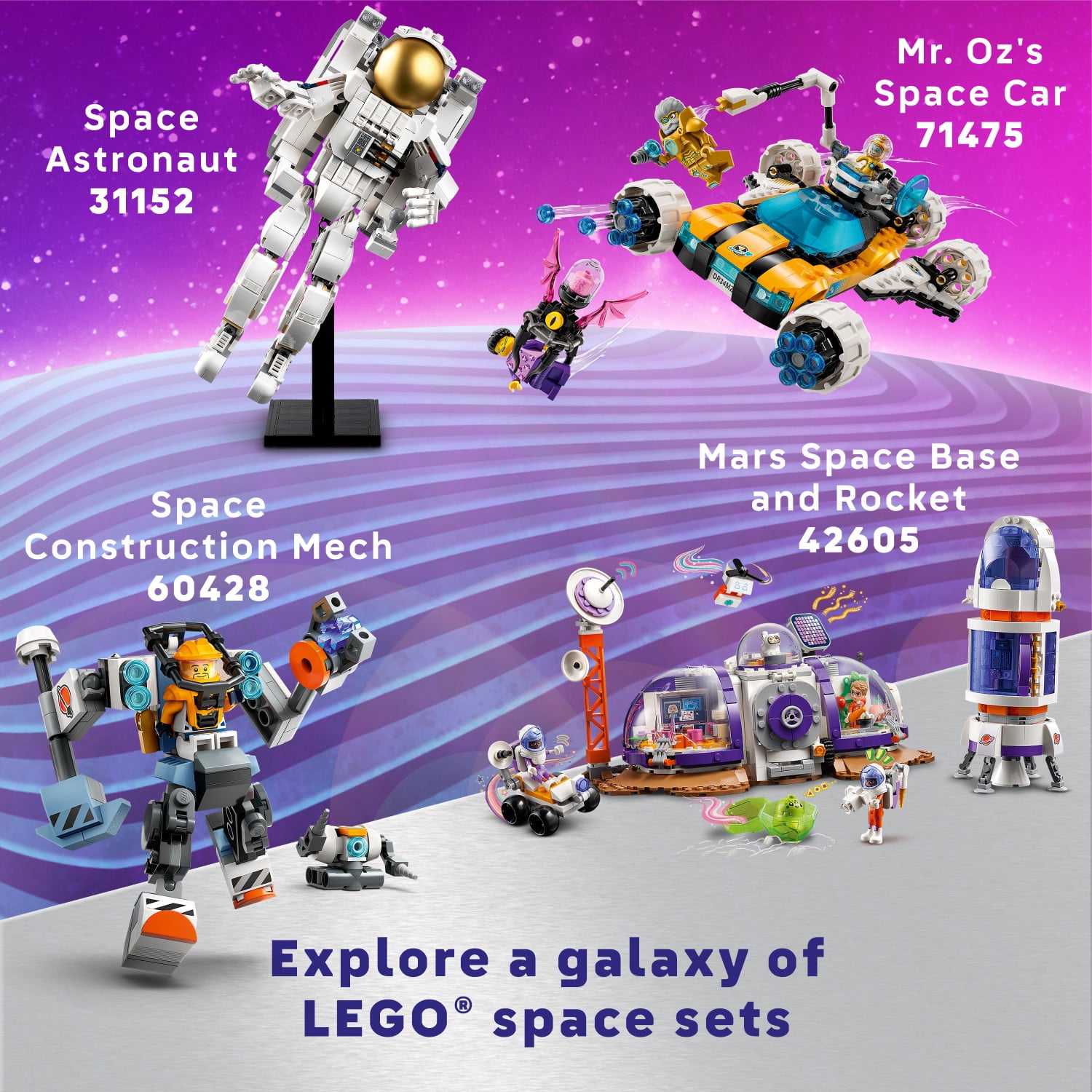 LEGO DREAMZzz Mr. Oz’s Space Car Toy, Transforming Vehicle Building Set, Includes TV Show Minifigures Mr. Oz, Albert and Jayden, Space Shuttle Toy Gift for Boys and Girls Aged 8 and Up, 71475