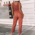 thumbnail image 4 of Aayomet Women'S Jumpsuits Fashion Comfortable Solid Color Vest Women's Volleyball Buckle Pocket Casual Jumpsuit,Red L, 4 of 5