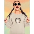 thumbnail image 2 of Kittens Staring Sweatshirt Women -Kayomi Harai Designs, Female Small, 2 of 4