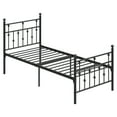 Yoneston Twin Size Metal Platform Bed Frame with Retro Headboard