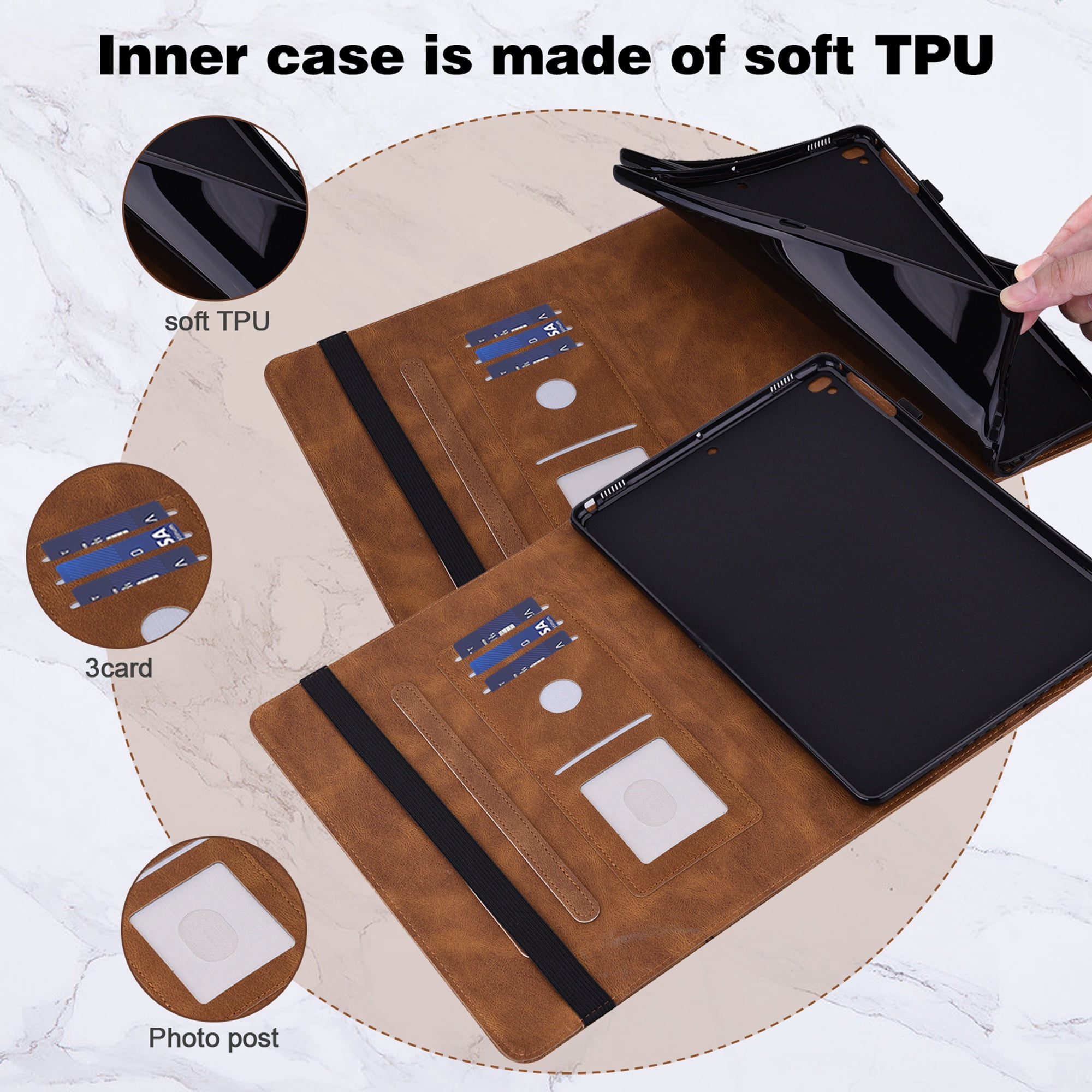Allytech iPad 10th Gen Case, iPad 10.9" 2022 Case, PU Leather Butterfly Embossed Shockproof Auto Sleep Wake Pencil Holder Kickstand Elastic Band Protective Case Cover for Apple iPad 10th Gen 10.9"