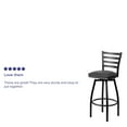 thumbnail image 5 of BizChair Black Ladder Back Swivel Metal Barstool - Black Vinyl Seat, 5 of 13