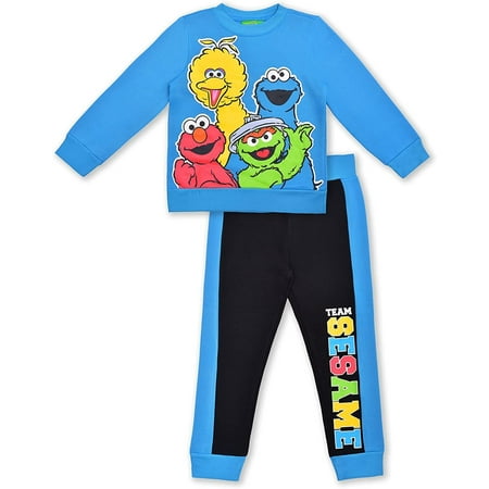 

Sesame & Friends Elmo Cookie Monster and Big Bird Boys 2 Piece Character Crewneck and Jogger Set Toddler