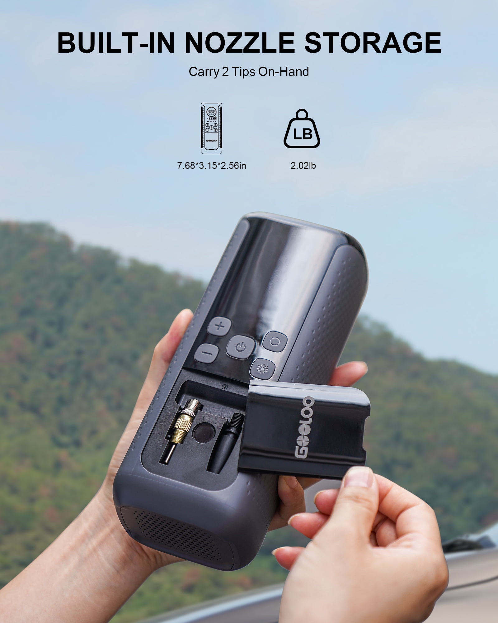 GOOLOO GT160 DUAL Tire Inflator Portable Air Compressor 10000mAh,4x Faster Dual Cylinder,160 PSI Cordless Air Pump with Dynamic Color Pressure Gauge, Tire Pump for Car Bike Motorcycle Ball