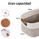 thumbnail image 2 of Juego de 3 Cestas de Almacenamiento Tejidas con Cuerda de Algodón en Forma de Cubo, Ideales para Organizar Estanterías y Armarios - Decorativas y con Asas de Cuero Desmontables (3 Pcs), 2 of 6
