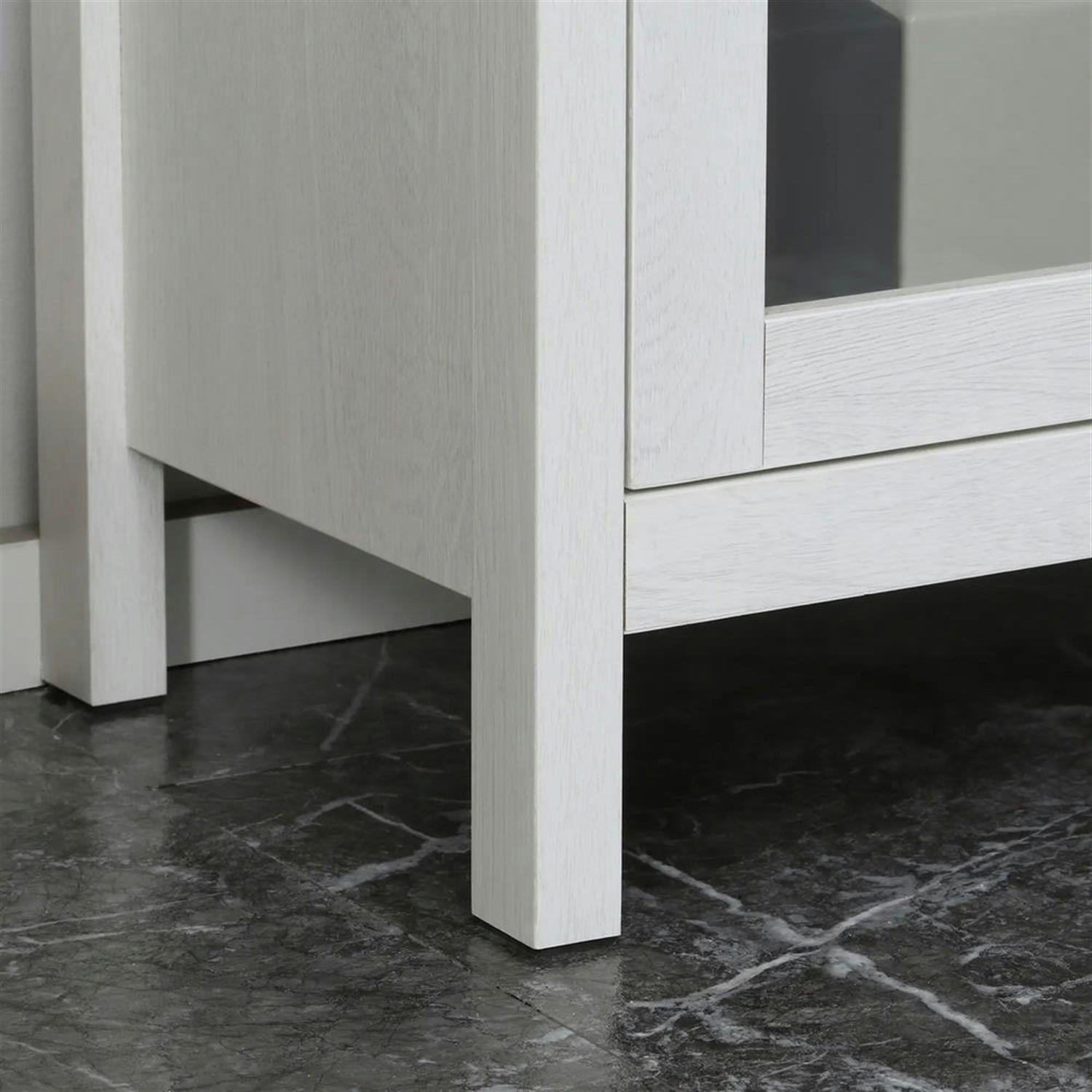 Demi Bonn 30" Bathroom Floor Cabinet, Freestanding Storage Cabinet with Adjustable Shelf and Glass Doors, for Living room, Entryway, Kitchen, White