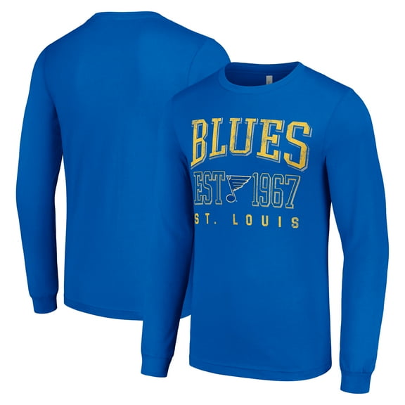 Men's Starter Royal St. Louis Blues Retro Graphic Long Sleeve Crew T-Shirt