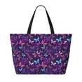 thumbnail image 2 of Fotbe Bright Purple Butterflies Bolsa de Viaje para Playa - Resistente al Agua, Bolsa Tote de Gran Capacidad y Ligera con 7 Bolsillos para Mujeres y Hombres, 2 of 7