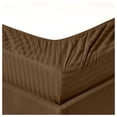 thumbnail image 5 of 600 Thread Count 100% Cotton Wrinkle Free Striped Sheet Set (Twin XL, Brown), 5 of 6