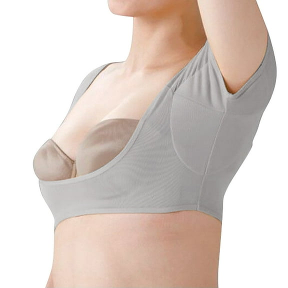 WNEGSTG Underarm Sweat Vest Breathable Underarm Sweat Proof Pads for Under Armpits Sweat for Women Girls Ladies Gray