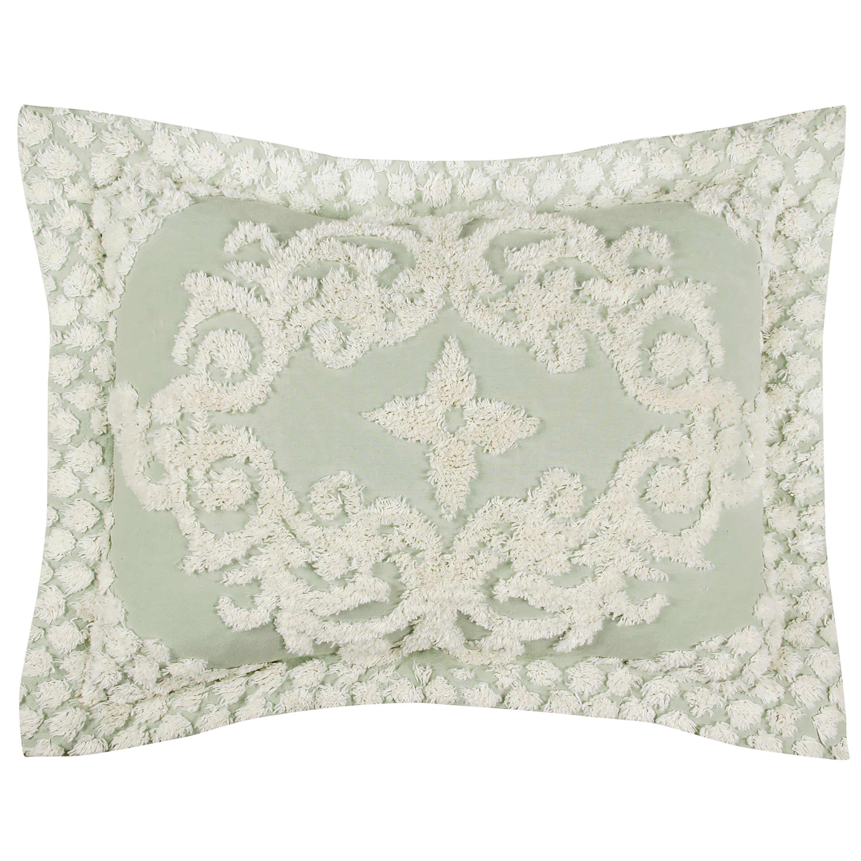 Better Trends 3 Piece Chenille Bedspread Set for Full/Double Bedspread 100% Cotton Lightweight Bedspread for all Season Florence Collection (Sage)