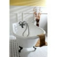 thumbnail image 3 of Aqua Eden VCT3D483018NT0 48-Inch Cast Iron Roll Top Clawfoot Tub with 3-3/8 Inch Wall Drillings, White/Matte Black, 3 of 4