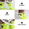 thumbnail image 3 of SEWCHICS Dog Rain Boots, Fluorescent Green Silicone, 4 Pieces, Pet Paw, 3 of 8