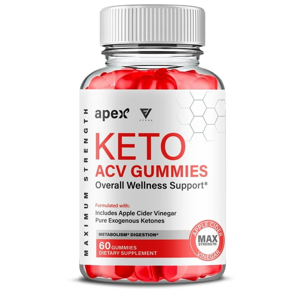 Apex Keto   ACV 1000mg Gummies Apple Cider Vinegar Vitamin B12 Vitamin B6 Gut Health Digestion Support Reviews (60 Gummies)