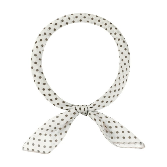 INSPIRE CHIC Women Polka Dots Cotton Linen Scarves, Retro Solid Color Plain Square Neckerchief Neck Scarf 22.8x22.8" Light Khaki-More Dots