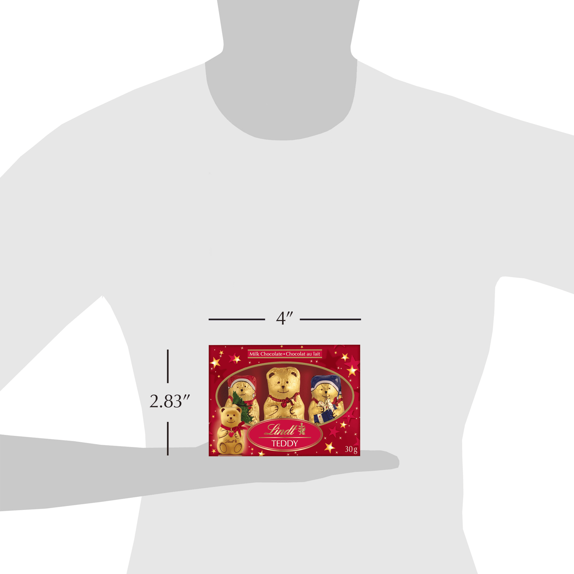 Oursons en chocolat au lait Lindt TEDDY and Friends – Boîte (30 g), paquet de 3 30 g