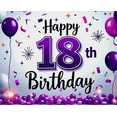 thumbnail image 4 of Purple and White Balloon Themed 18th Birthday Backdrop Banner Party Decors Background Photography Props Birthday Party Supplies, 4 of 8