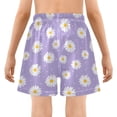 thumbnail image 5 of joogoo Daisy Floral Purple Boys Swim Trunks Beach Swimsuit Shorts Boxer 12-13Y, 5 of 8
