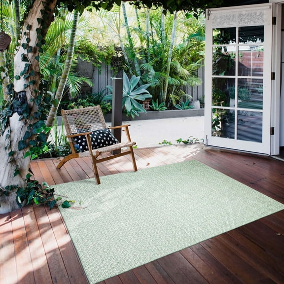 ECARPET Outdoor Area Rug for Patio, Deck, Backyard, Camping, Water Proof Carpet, Veranda Diamond Collection