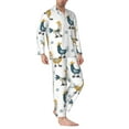thumbnail image 2 of Sikiie Farm Roosters Mens Pajama Set, Soft Warm Long Sleeve Sleepwear, Cozy Button-Down Pjs for Men-Large, 2 of 7