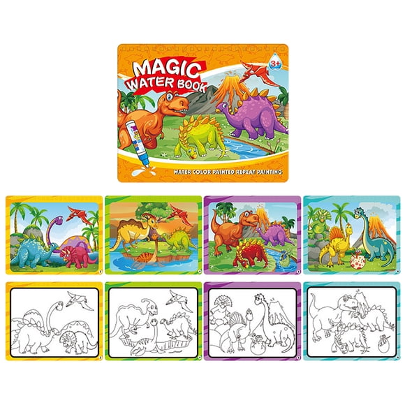 B Dinosaur Park Water Painting Book For Children, Reusable Art Toy With Pen, For Learning And Fun Portable Design
