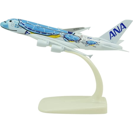 TANG DYNASTY 1:500 15cm A380 ANA Sea Turtle Metal Airplane Model Plane Toy Plane Model (Orange)