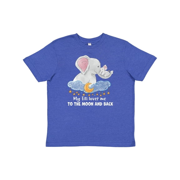 Inktastic My Titi Loves Me to the Moon and Back Elephant Family Youth T-Shirt