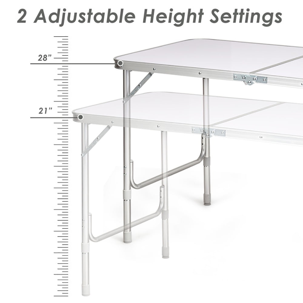 Aimee Lii Height Adjustable Folding Camping Table, Portable Tables Folding, Gray