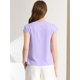 thumbnail image 3 of Camiseta Manga Tulipán Cuello En V Básico Para Mujer Allegra K Lila S, 3 of 5