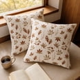 thumbnail image 4 of Thanksgiving Throw Pillow Covers 18x18 Inch Set of 2, Pumpkin Decorative Square Pillowcases, Farmhouse Holiday Cushion Covers for Sofa Living Room Home Fall Halloween Thanksgiving Decor, 4 of 7