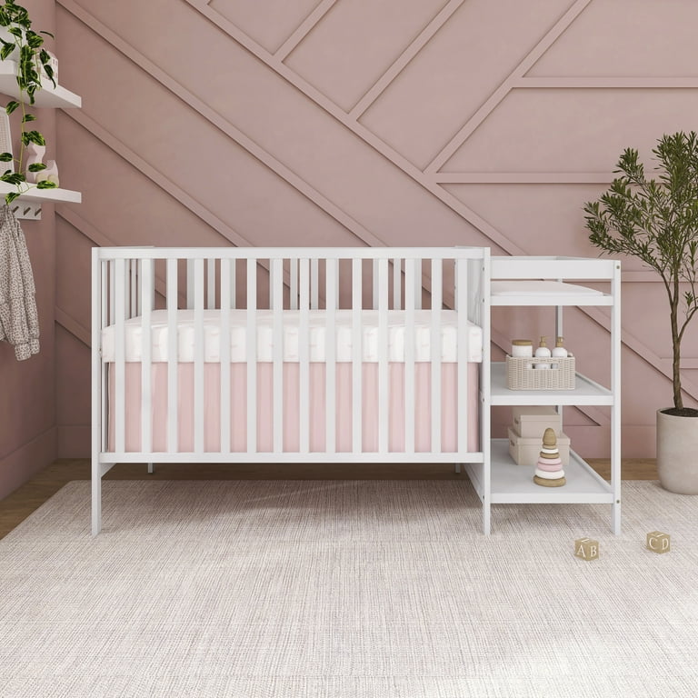 Dream On Me Synergy Convertible Baby Crib and Changer in White