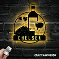 thumbnail image 3 of Craftnamesign Custom Wine Bar Metal Wall Art LED Light, Personalized Wine Shop Name Sign, 3 of 5