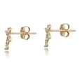 thumbnail image 2 of AVORA 10K Yellow Gold Cross Simulated Diamond CZ Stud Earrings, 2 of 6