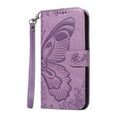 thumbnail image 6 of SaniMore Wallet Case for Samsung Galaxy A23, PU Leather Embossed Butterfly Flip Folio Cover Card Holder [Kickstand][Wrist Strap] All Arpund Protective Shockproof Shell, Purple, 6 of 18