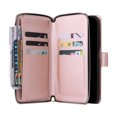 thumbnail image 6 of Feishell for Samsung Galaxy A03s (6.5 inch) Wallet Case for Women Men,Premium PU Leather Magnetic Clasp Zipper 9 Card Slots Folio Flip Holder Shockproof Purse Phone Case with Wrist Strap,Rosegold, 6 of 8